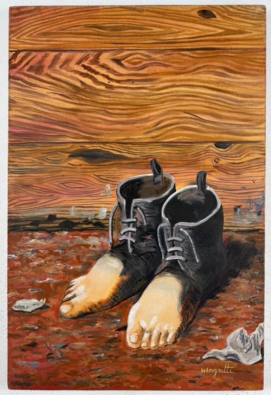 René Magritte (Handmade) Oil On Canvas Painting signed and stamped