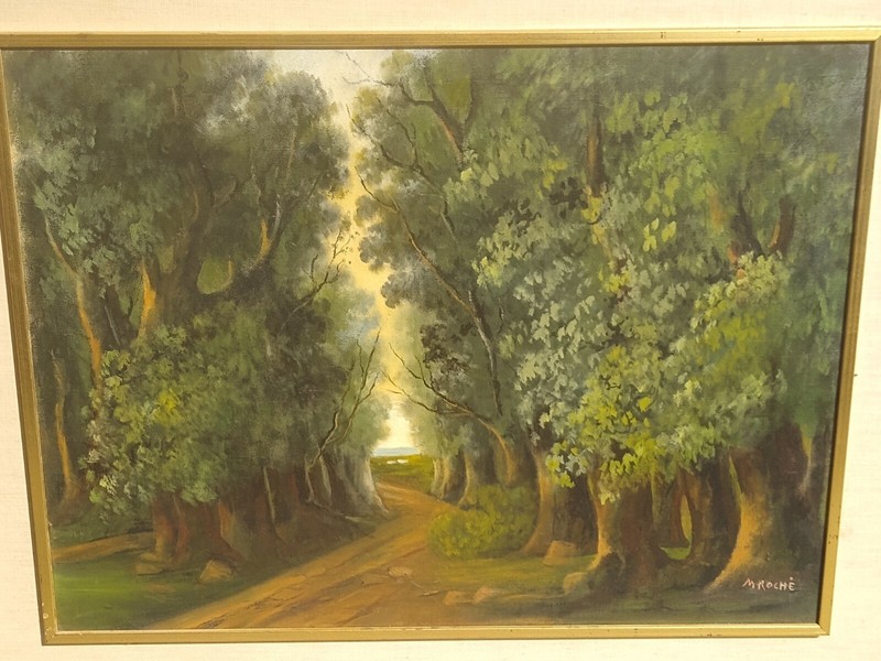 MARCEL ROCHE (1890-1959) SIGNED FRENCH POST IMPRESSIONIST OIL LANDSCAPE 39 X41" gallery