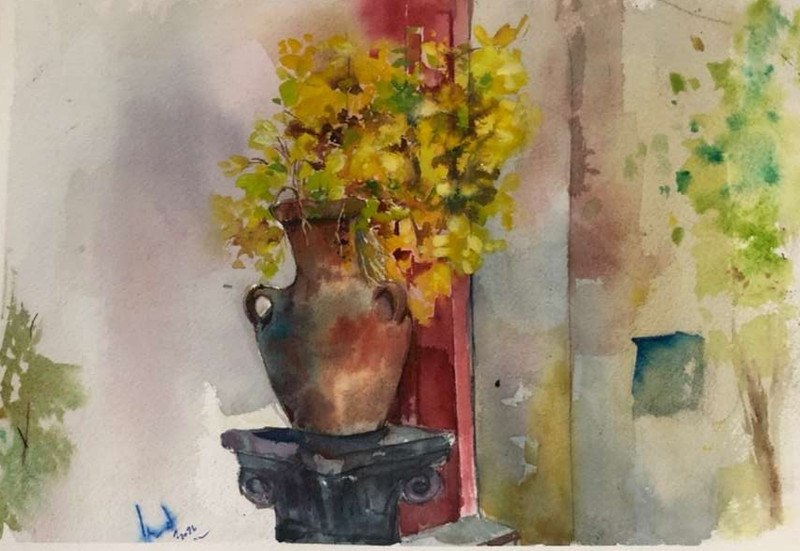 “Hand-Painted Floral painting – Orginal  Art, Flowers Collectible”