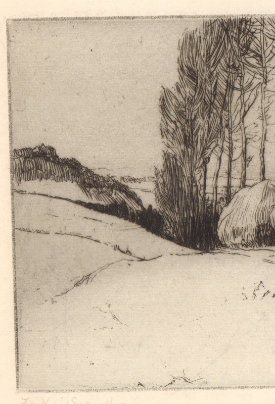 Frank Lewis Emanuel: Etching, Winter. Signed. A1 gallery