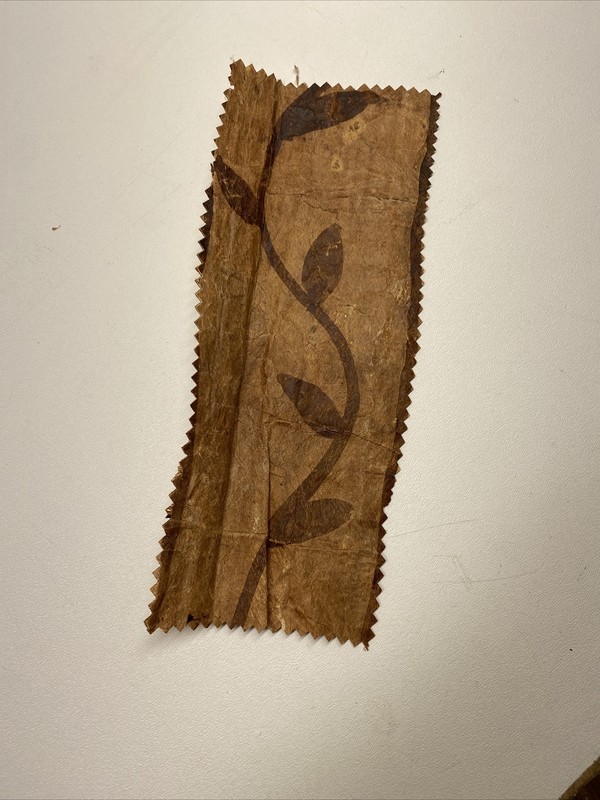 Tapa Cloth Vintage Handmade Siapo Kapa Ngatu Masa Bark Samoan Islands 9x4” 13 gallery