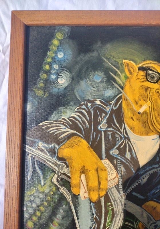 Smokin Joe Camel On Motorcycle Acrylic Canvas Painting gallery