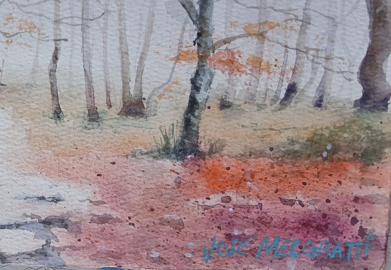 Original Watercolor Painting Colorful Magic Forest 6" x 12" NOT A PRINT gallery