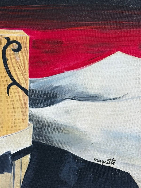 René Magritte (Handmade) Oil On Canvas Painting signed and stamped gallery