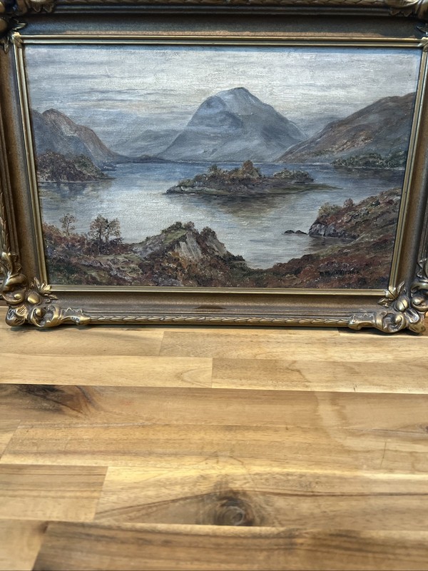 Antique Signed Oil On Board