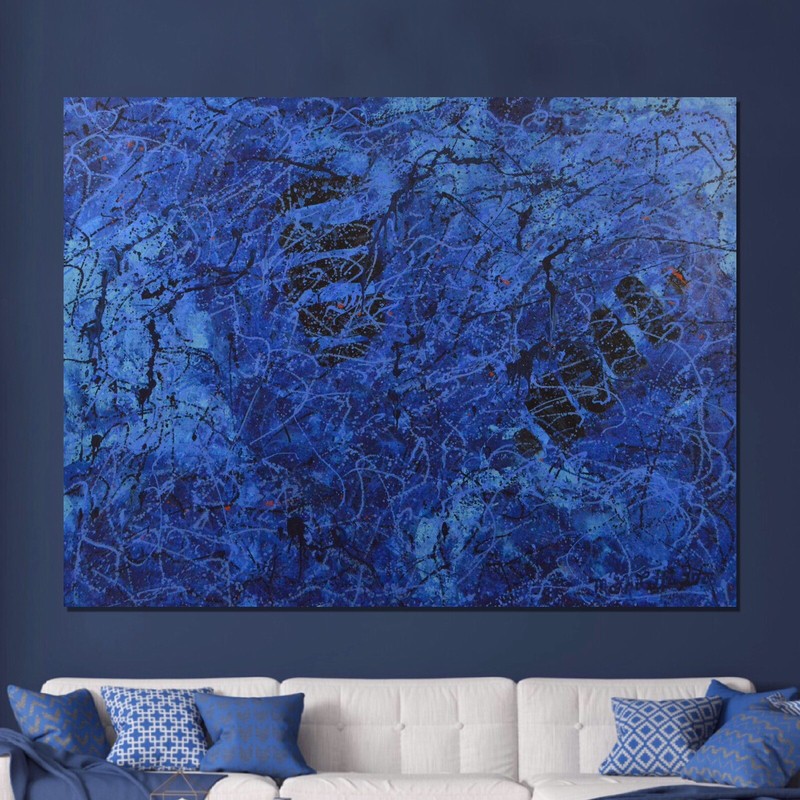 Jackson Pollock style￼ Profession￼al Painting 81” X 62”(6ft 9in)Abstract Modern gallery