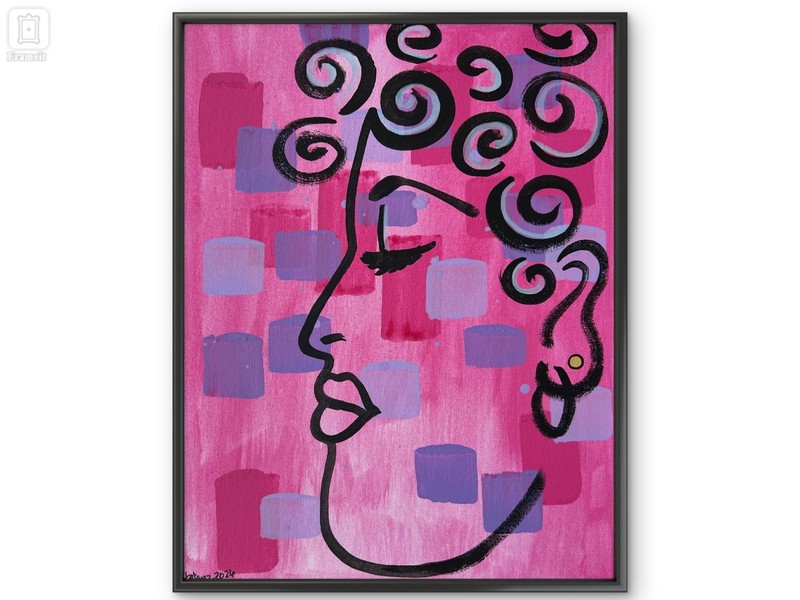 11x14 CANVAS PORTRAIT PAINTING Colorful Expressionist Original Wall Art Women gallery