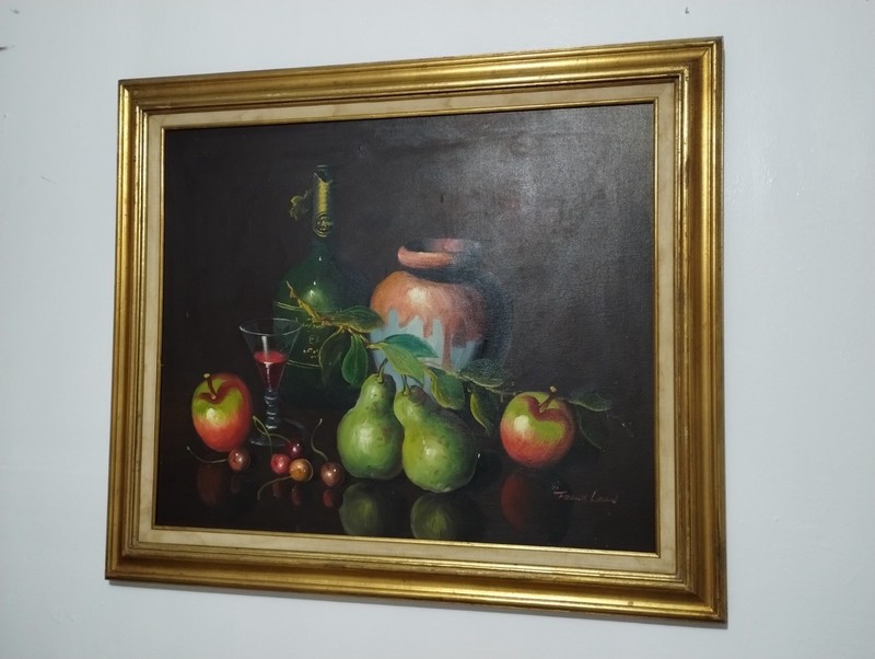 VINTAGE ORIGINAL OIL ON CANVAS PAINTING – FRANK LEAN 29″x25″