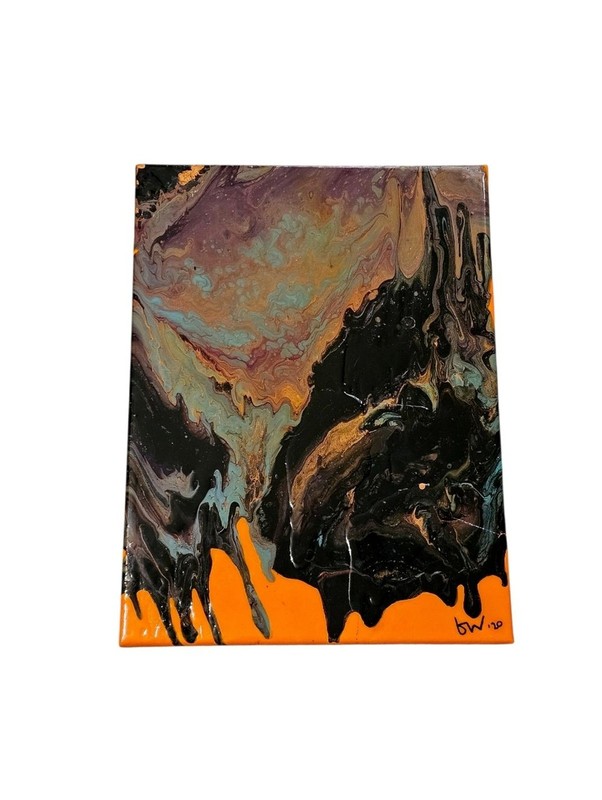 Abstract Resin Drip Painting Canvas - 12x16" gallery