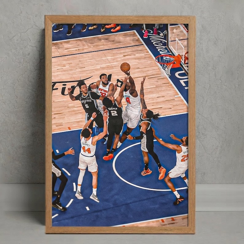 OG Anunoby Putback Basketball Poster New York Knicks Fan Art Vintage Sports Prin