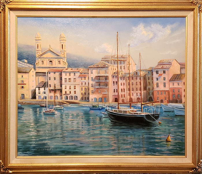 Corsica. Original framed oil on canvas 20″x24″ painting from artist