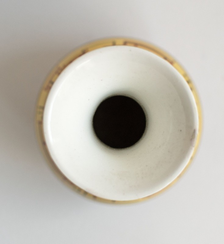Max Rösler Vase Hand Painted Abstract Pattern Brown Yellow ca 1930 Ceramic Stamp gallery