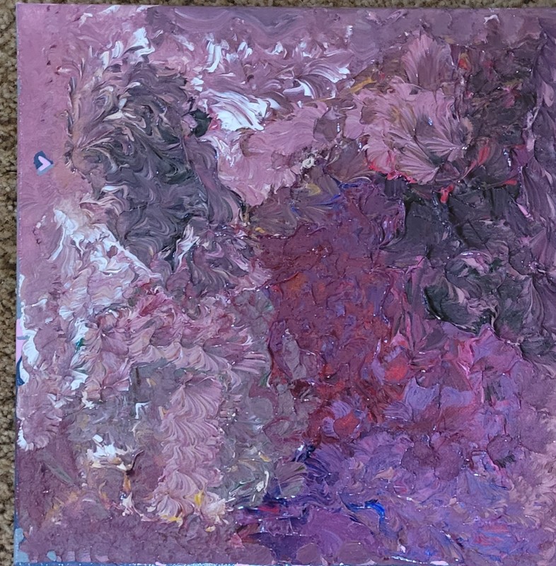 Purple Abstract Textured Canvas Painting, Small Unframed Single Piece