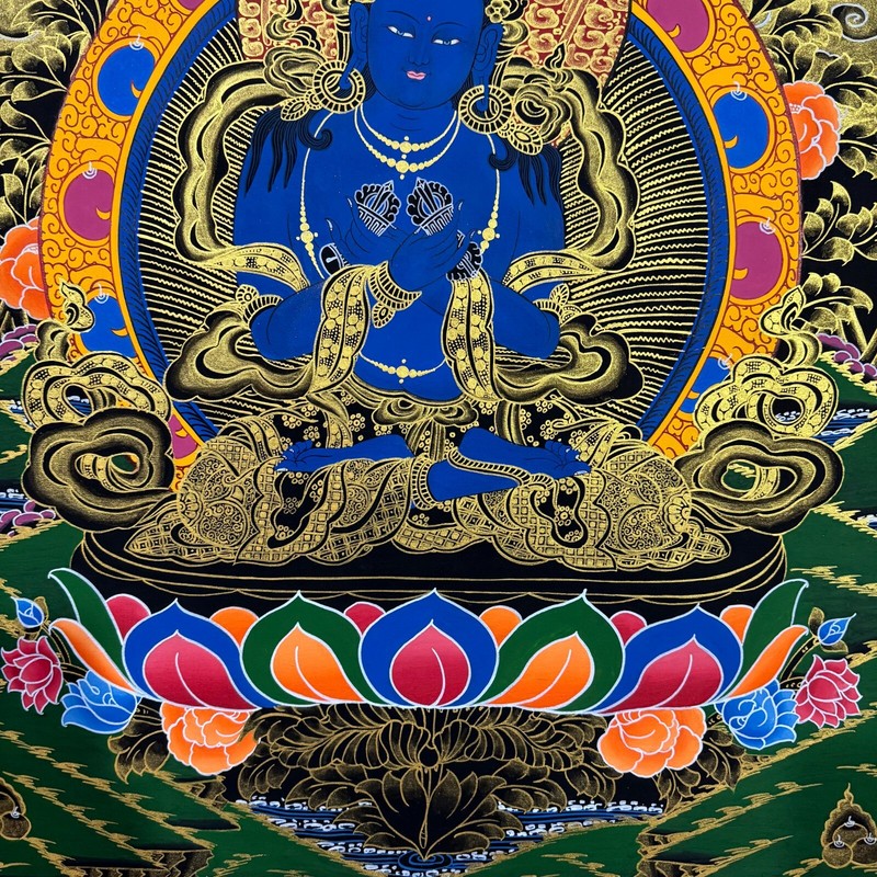 Silk Brocade MountedVajradhara Handmade Thangka Painting gallery