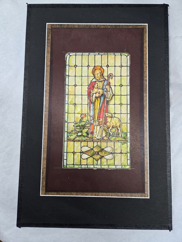 Clinton Glass Co Stained Glass Watercolor Maquette of Chicago Church Window