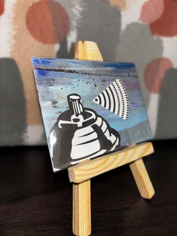 ACEO Original Art Cards, Pastel Blue, Spray Can Collage,Handmade, 2.5×3.5”, OOAK