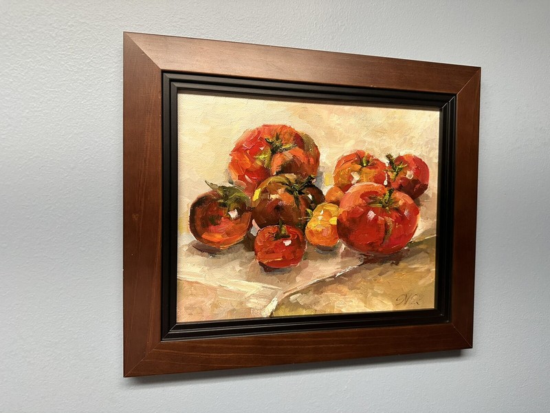 Tomato original oil painting a day, still life signed, fruit 8x10, 2022 gallery