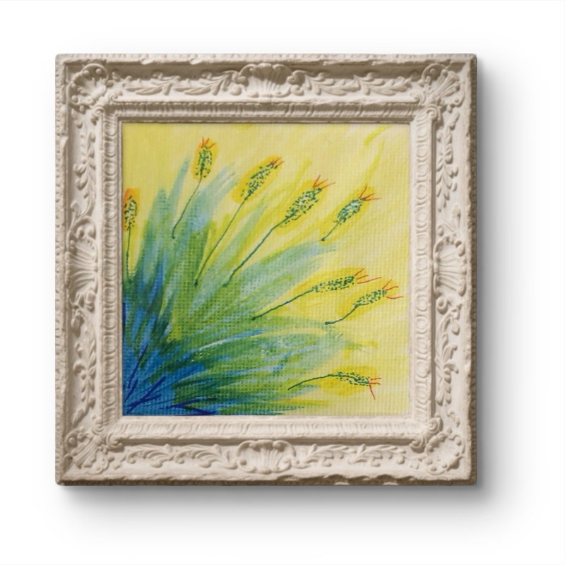 BLESSED#118 2×2 Original Art Modern Minimal Floral Emotion Poet Abstract Nature