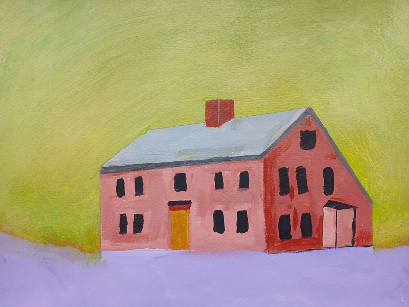 Impressionism BRICK HOUSE 11X14 Handmade Signed Colorful ART Painting