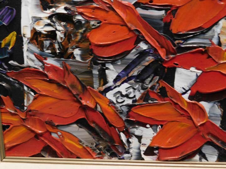 Maya Eventov Flower Acrylic Canvas with ADL090915-07beautiful Custom Framed Art gallery