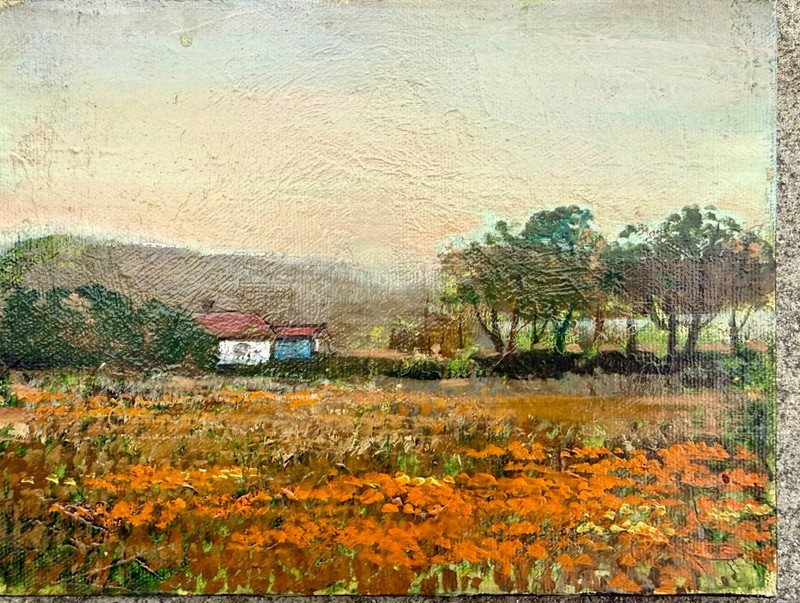 California Poppies Jose «Joe Calderon Chicano San Quentin Prison Artist 5″ x 7»