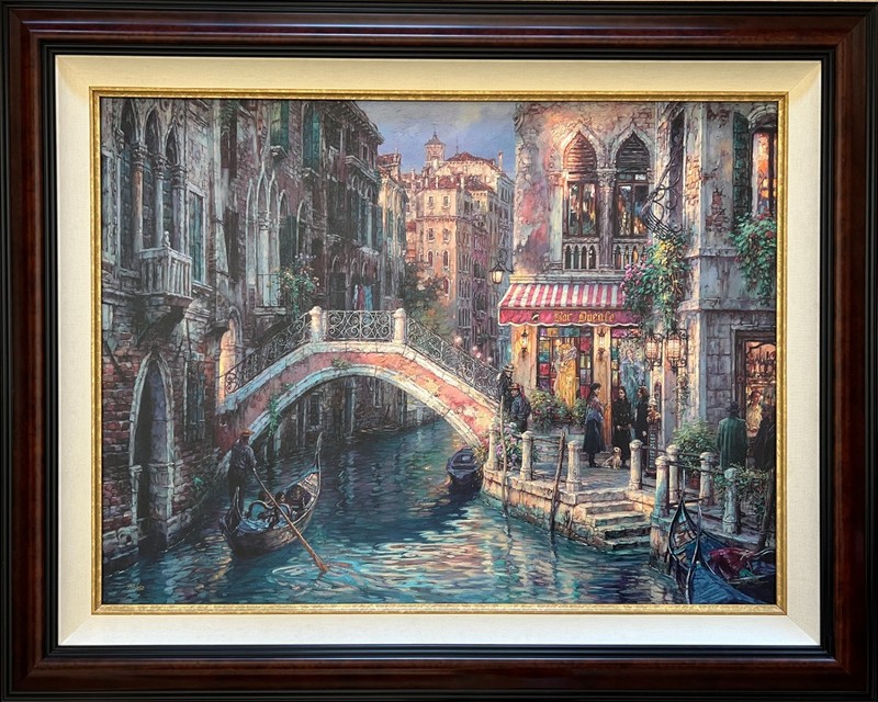 CAO YONG – OVER THE BRIDGE – HE 30″ X 40″ HAND EMBELLISHED GICLEE CANVAS w/COA