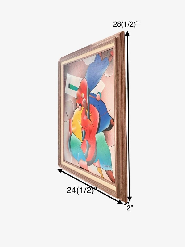 J. Kendall Signed Expressionist Abstract Contemporary Painting Vintage Art gallery