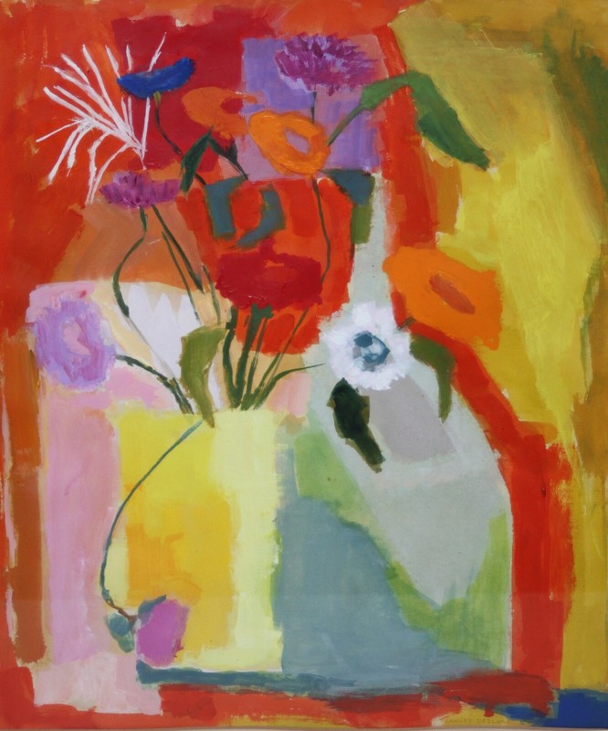 FRANCES DESLOGE-St. Louis MO Expressionist-Original Signed Oil-Floral Still Life
