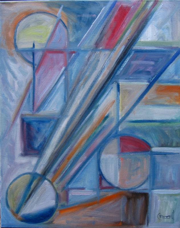 STEEP LEARNING CURVE original abstract oil Painting NEW 16×20 Signed Crowell
