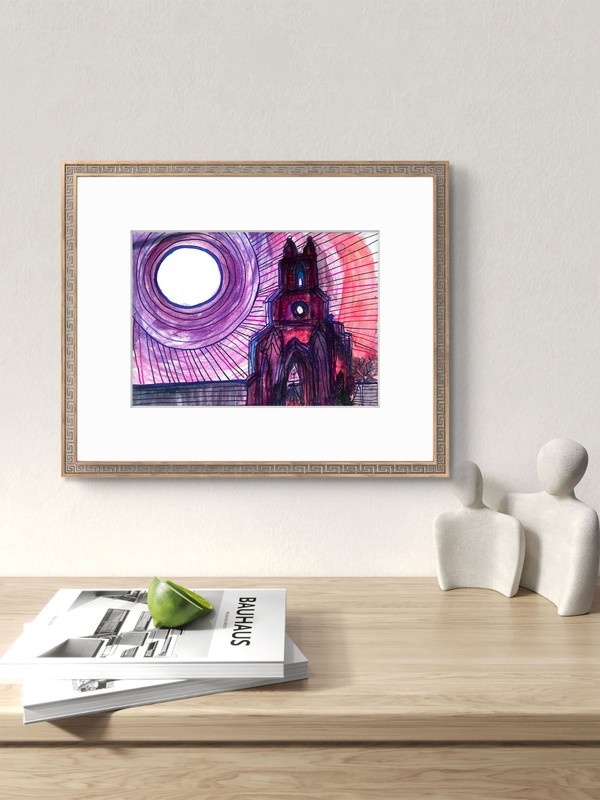 County Donegal Church Contemporary Expressionist 9x12 Original Watercolor Signed gallery