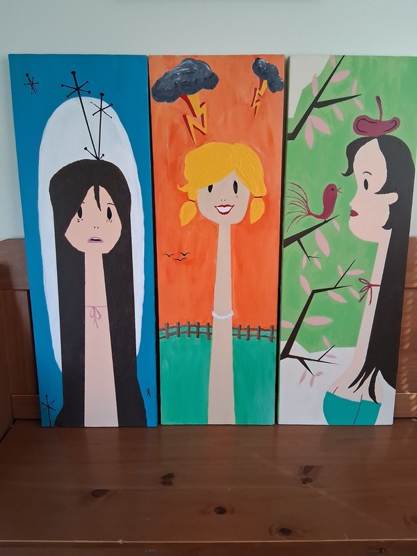 Original Painting Set of 3 – Each is 12×36″- Acrylic on canvas – 36×36″ Total