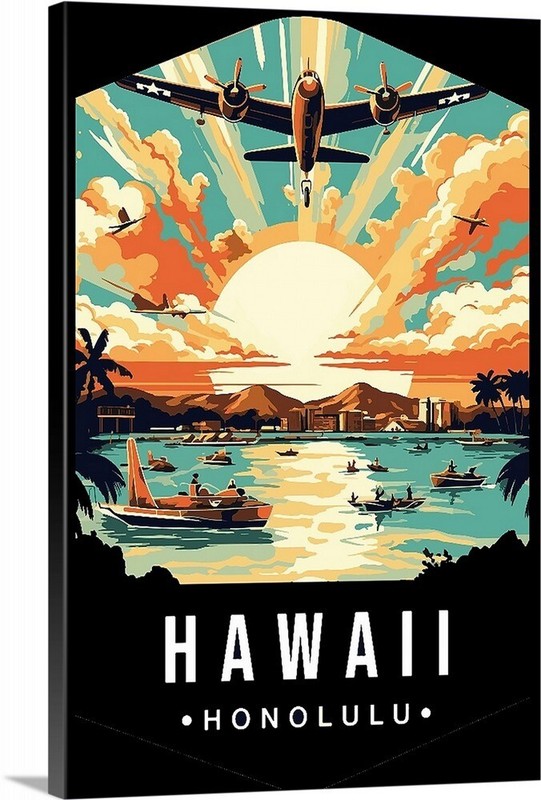 Personalized Custom Made Poster Of Hawaii Prints or Canvas Wraps to 24×36