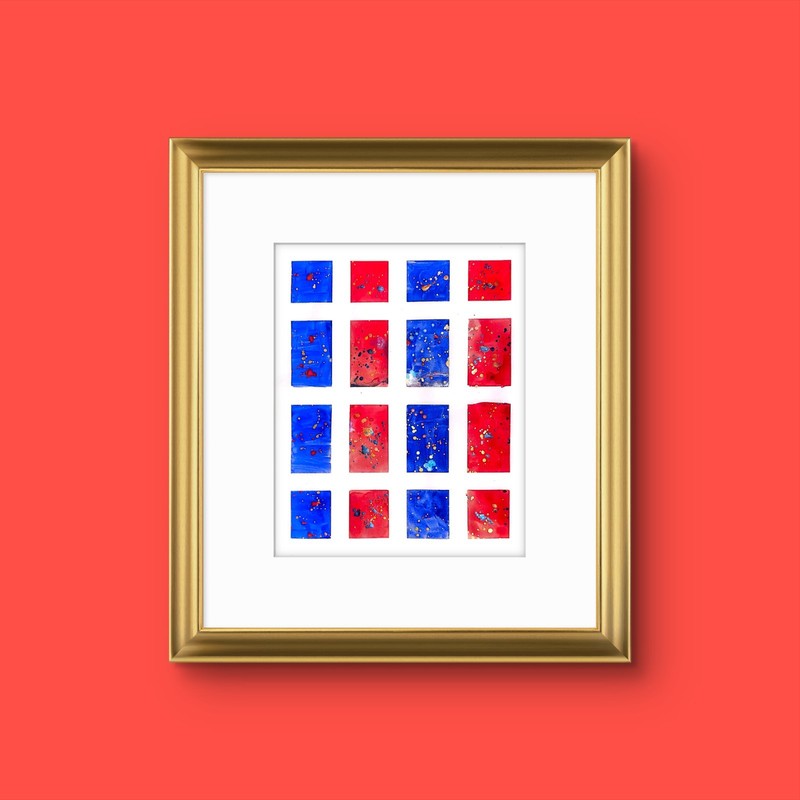 Red White And Blue Original Expressionism Watercolor Abstract 11x14 On Paper gallery