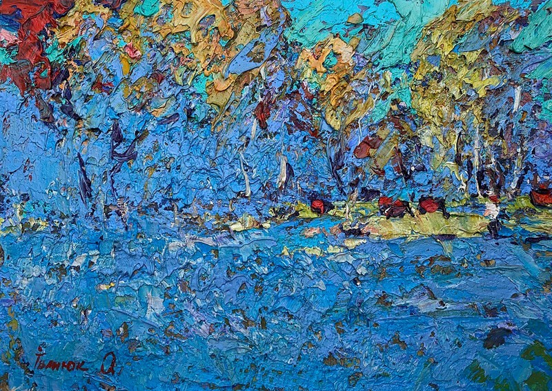 Oil Painting On The Edge Of The Forest Kalenyuk A. Unframed Original nKalen1210