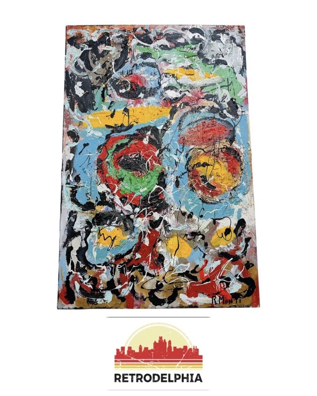 Modern Abstract Painting Signed R. Monti