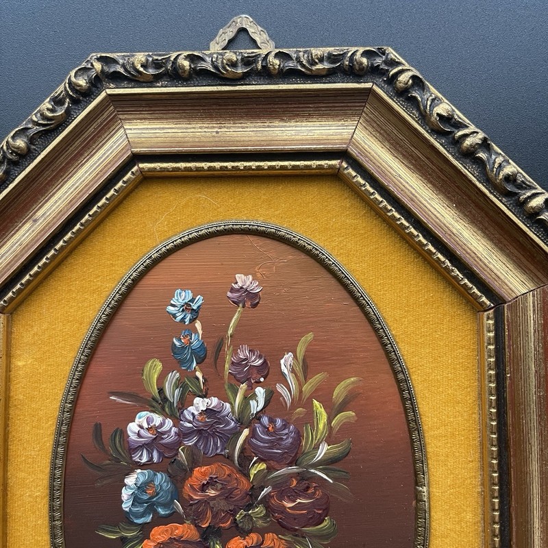 Dipinto Su Rame Flowers On Copper Artist Signed GARI Made In Italy gallery