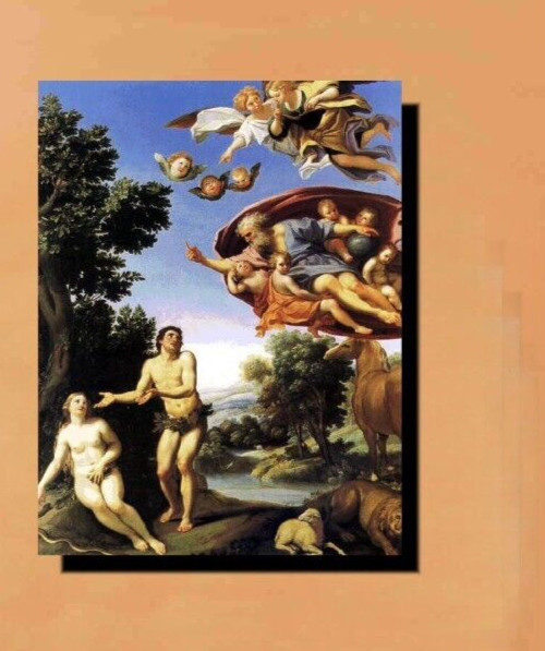 Fall of Adam & Eve by Domenichino Canvas Wrap Oil Painting 16 x 20 Religious