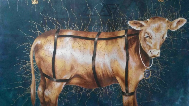 art painting acrylic oil canvas direct from the artist original golden calf veal gallery