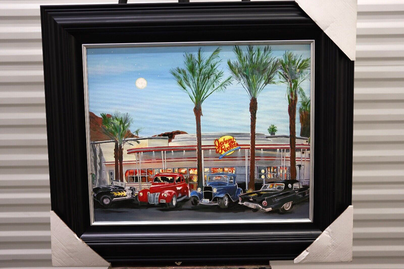 von Wening Art Giclee hand signed Painting Framed in blk. canvas 35″ x 40″x .5
