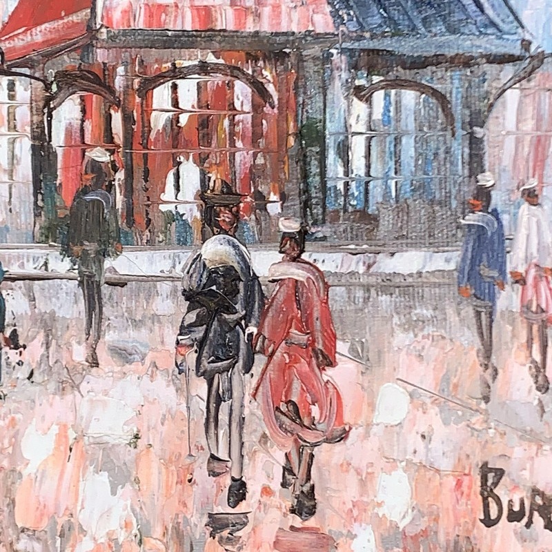 Caroline Burnett (1877-1950) Paris Eiffel on Canvas Original Oil Painting Signed gallery