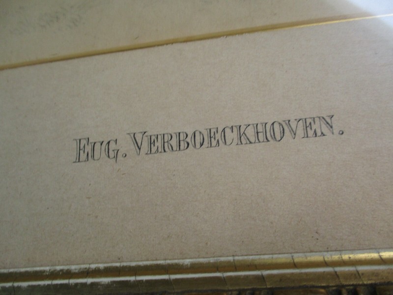 ANTIQUE 19TH CENTURY DRAWING Eugene Verboeckhoven OLD MASTER BELGIAN PORTRAIT gallery