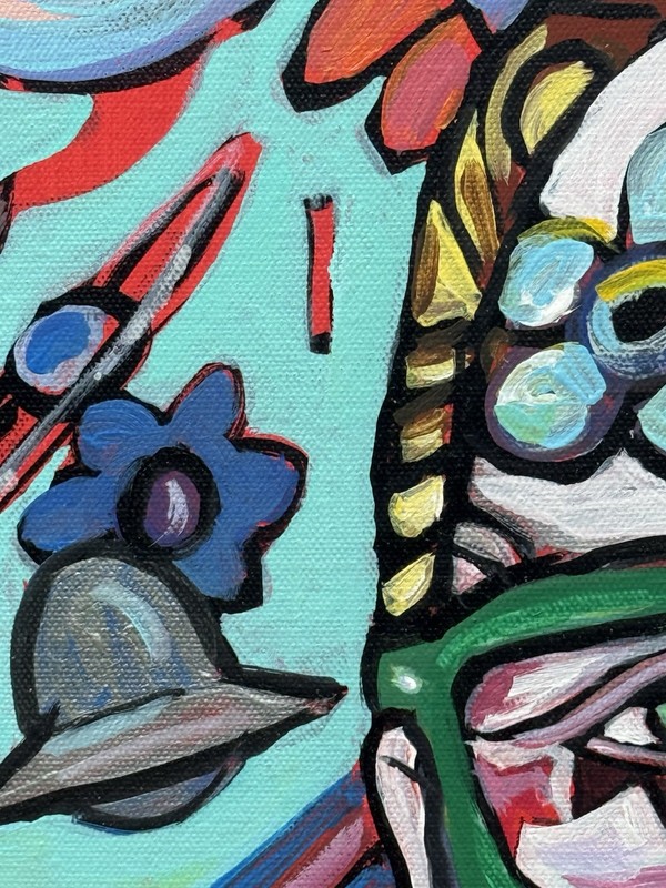 MBollen Original Maximalist Acrylic Painting Psychidelic gallery