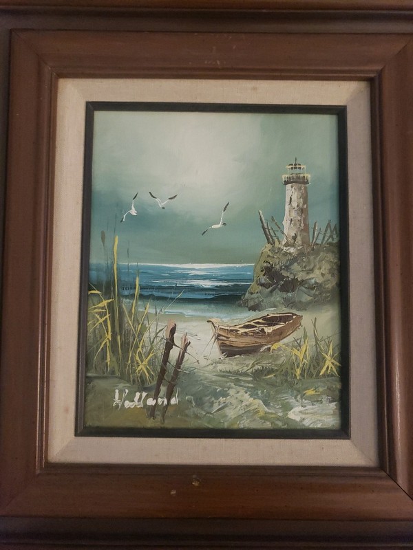 Beautiful Original Oil Seascape Painting. Great Texture & Color. Holland On wood