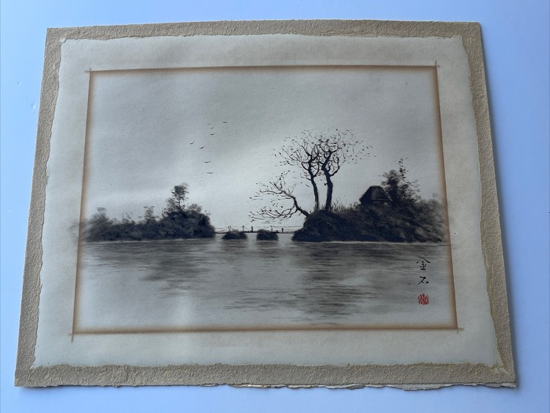 Painting From Collection Of Famous Chinese And Japanese Art Signed Landscape Old