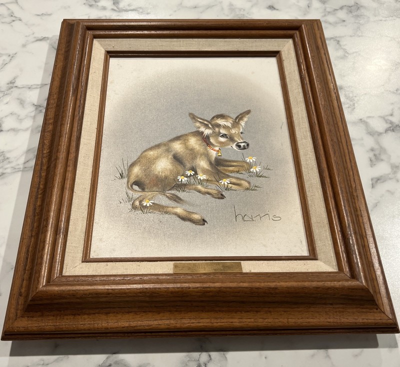 PEGGY HARRIS «HALF PINT» ORIGINAL OIL ON CANVAS PAINTING FRAMED AND SIGNED