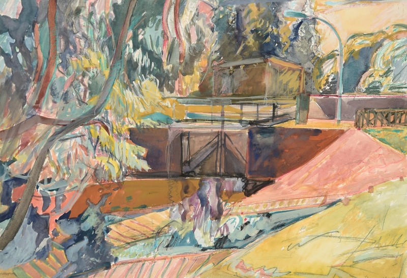 Peter Berndt 1937-2021 Berlin/watercolor 1997 «lock old shadow» Brandenburg