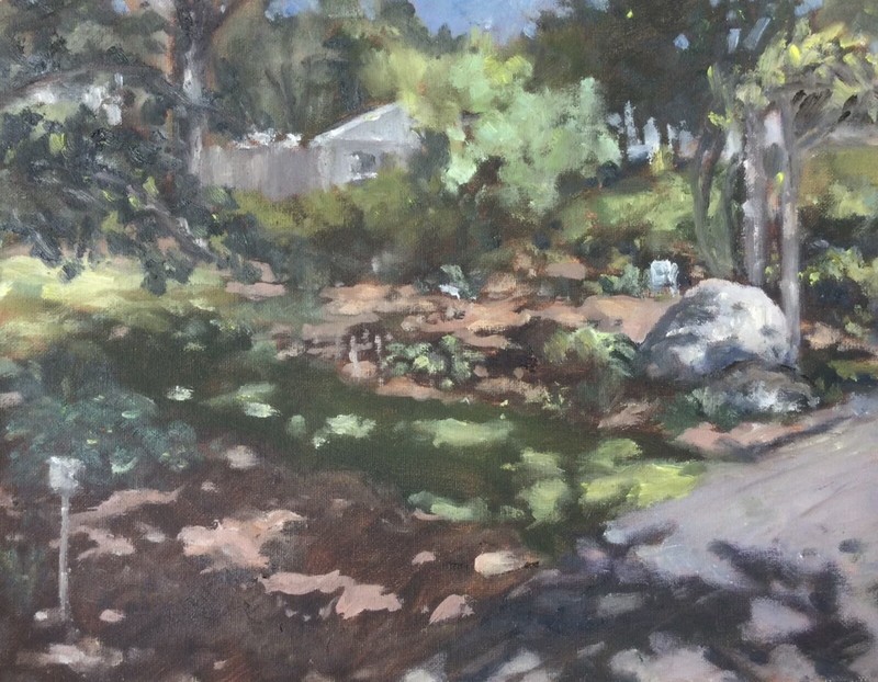 MSU Garden Dappled Light Effect – Original Oil Painting
