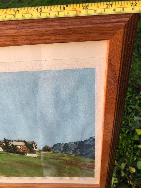 FERNANDO ROBLES Original SWISS ALPS LANDSCAPE WATERCOLOR LISTED MEXICAN ARTIST gallery