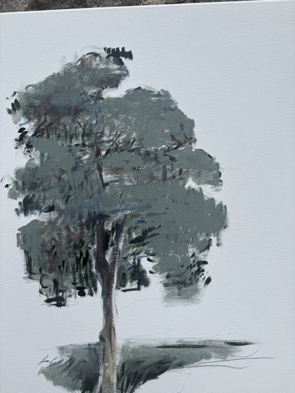 20”x24” Tree Analytical Cubist Plein Air Painting On Canvas Original Signed gallery
