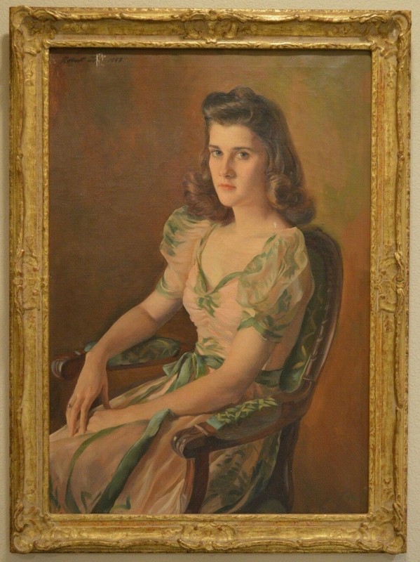 Robert Joy Oil Painting Antique Portrait woman Joanne Hill Houston Texas
